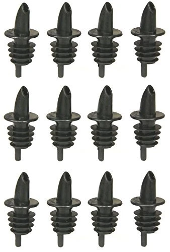 Free Flow Pourers, Black, 12-Pack