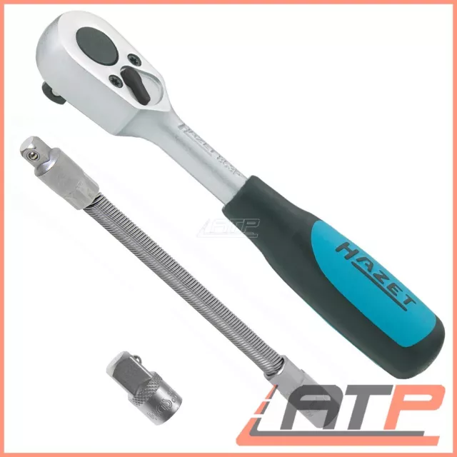 Hazet 1/4 Reversible Ratchet 863P + Bgs Extension Bar 2320 + Socket Adaptor 271