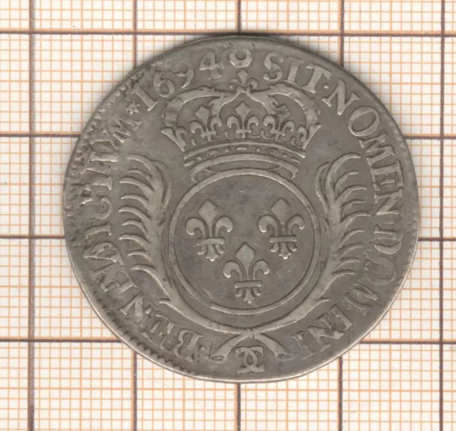 Louis XIV  demi écu aux palmes 1694 CC Besançon