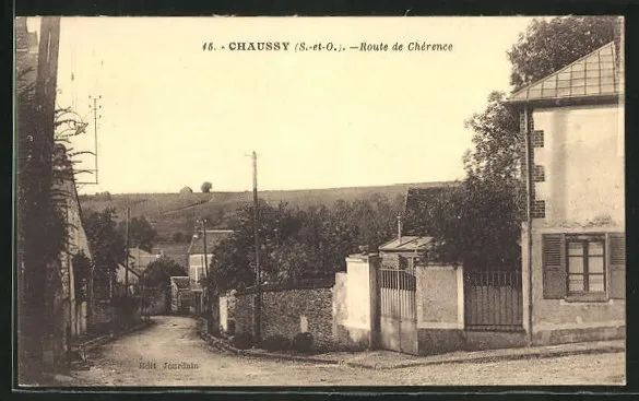 CPA Chaussy, Route de Chèrence