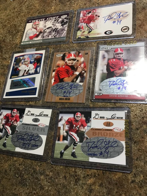 David Greene 7 Auto Card Lot Georgia Bulldogs UGA Rookie Autograph Football