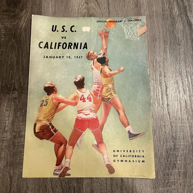 USC UCLA Basketball Program 1947 Sports Ephemera NCAA Coca Cola Advertisement
