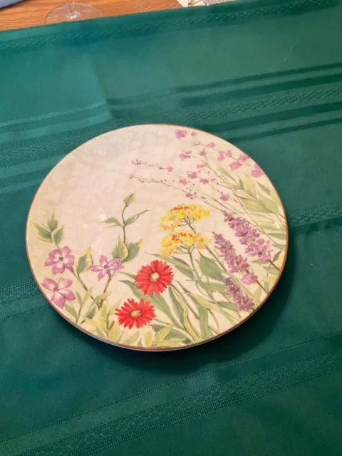 Botanical Floral Plate Pier One Garden 9” Salad Lunch PlateFlowers Replacement