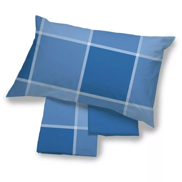 Breez blue and blue square and half square cotton sheets