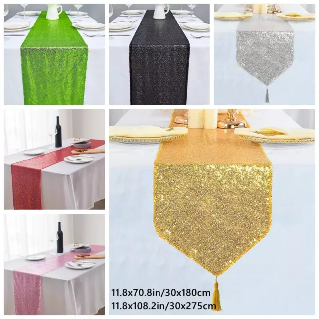 1X Brillant Sequin Gland Chemin de Table Housse Décor Nappe Mariage Noël