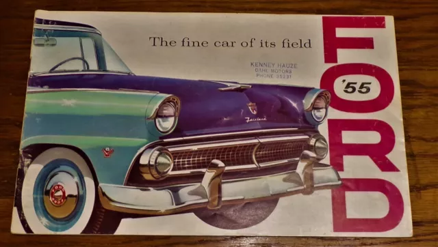1955 Ford V8 - Vintage Car Sales Brochure Catalog  Convertible Station Wagon.