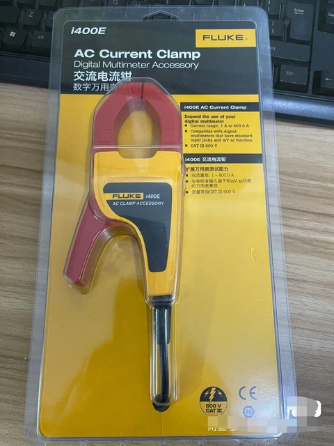 FLUKE I400E 400A AC CURRENT 4mm Banana Plug CLAMP-ON PROBE for F15B+/F17B+/F18+