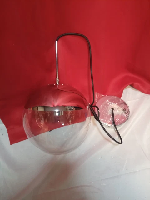 Lawrence like 1-Light Chrome Hanging Pendant with Clear Glass Round Sphere Shade