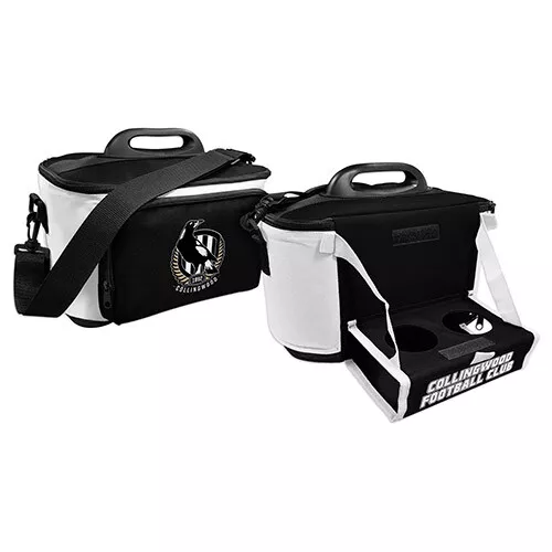 Collingwood Magpies AFL Lunch Cooler Bag With Drink Tray Table Insulated Work