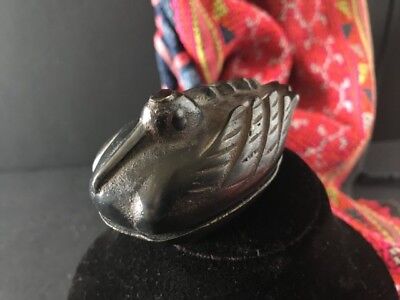 Old Japanese Cast Bronze Miniature Swan …beautiful collection piece