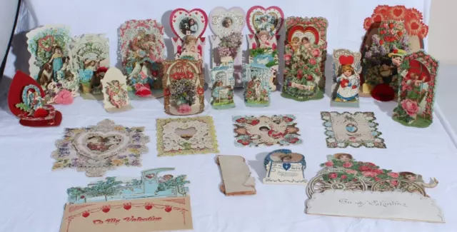 Antique popup Card Standup RARE Valentines Card Lot of 23