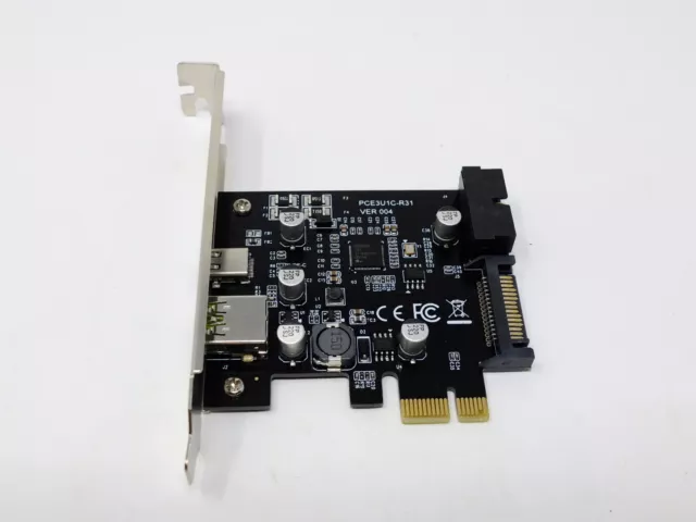 PCI-E To USB3.1 5Gbps Expansion Card PCIe To USB 2.4A Fast Charge + 19PIN Riser