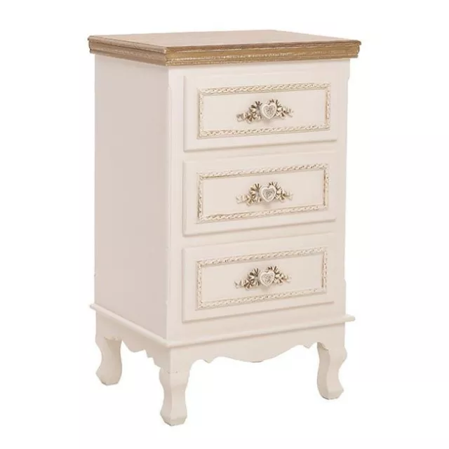 COMODINO PROVENZALE FRANCESE ROMANTICO BEIGE SHABBY CHIC DECAPATO Mobili decorat