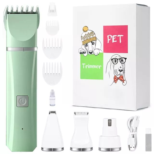 Cordless Electric Pet Dog Cats Grooming Clippers Low Noise Shaver Trimmer Kit UK 2