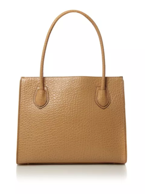 Rare NWT $325 DKNY Pebbled French Grain Leather Classic Tote Work Shopper Tan 2