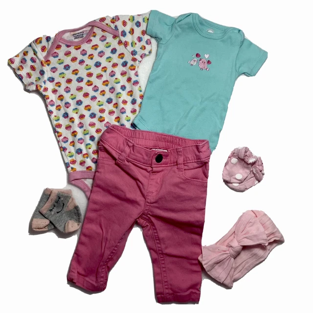 Baby Girl 0-3 Months  Lot Of 37 Carters Summer Romper Shirt Shorts Clothes Halo 3