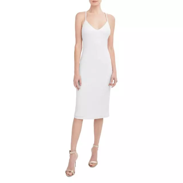 AQUA WOMENS WHITE Sequined Calf Party Midi Dress L BHFO 2682 $24.99 ...
