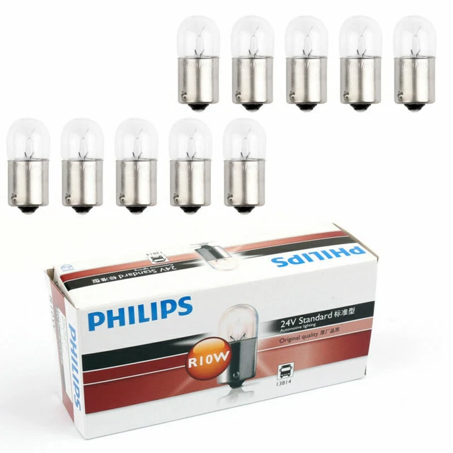 10pc For Philips 13814 24V 10W R10W BA15s Standard Singaling Lamp Bulbs SA