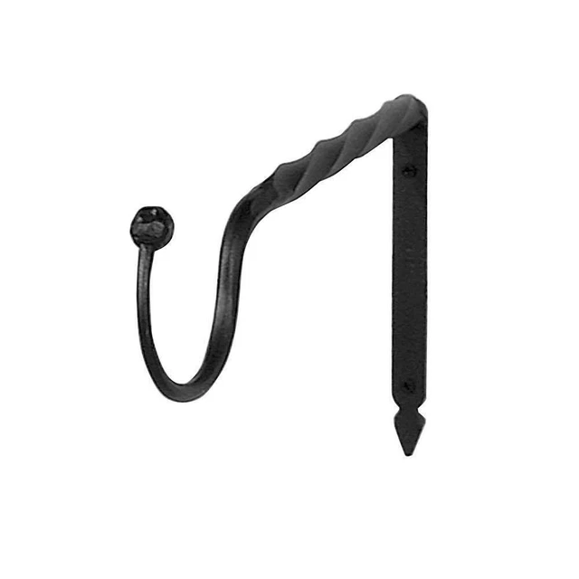 Wrought Iron Twisted Jumbo Bracket, Small, 14 In. W Black Powder Coat Finish