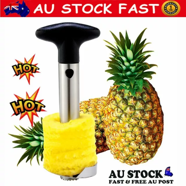 Stainless Steel Easy Kitchen Tool Fruit Pineapple Corer Slicer Cutter Peeler AT