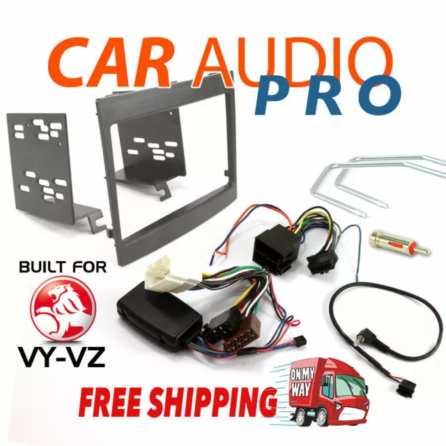 Vy-Vz Commodore 2 Din Grey Facia Fascia Kit/Harness/Steering Wheel Control/Tool