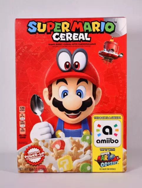 Kelloggs Super Mario Odyssey Cereal With Delicious Amiibo Nintendo Unopened New