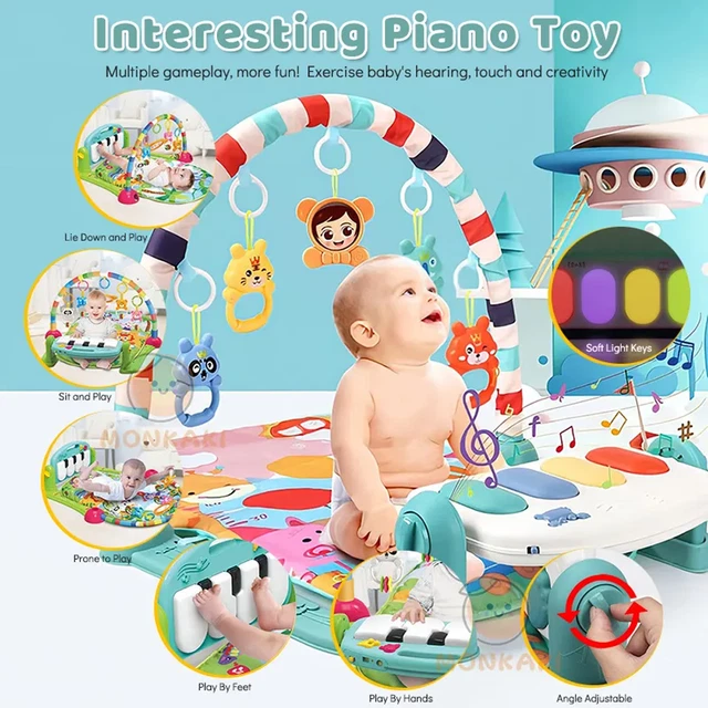 Baby Play Gym Infant Mats Musical Lullaby Toys Activity Floor Kids Music Piano