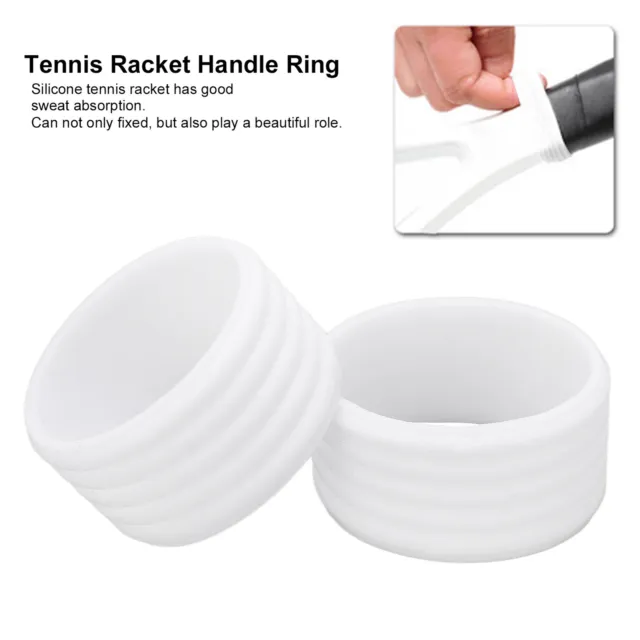 Silicone Racket Ring Wear-resistant Tennis Racket Sealing Ring White