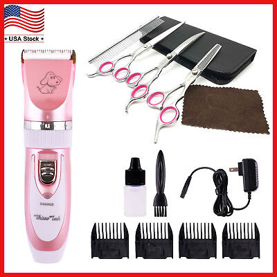 Professional Pet Grooming Kit Cordless Dog Cat Trimmer Clippers Hair Combs Set