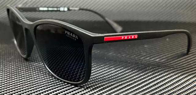 PRADA LINEA ROSSA PS 01TS DG009R Rubber Black Blue Men's 56 mm Sunglasses