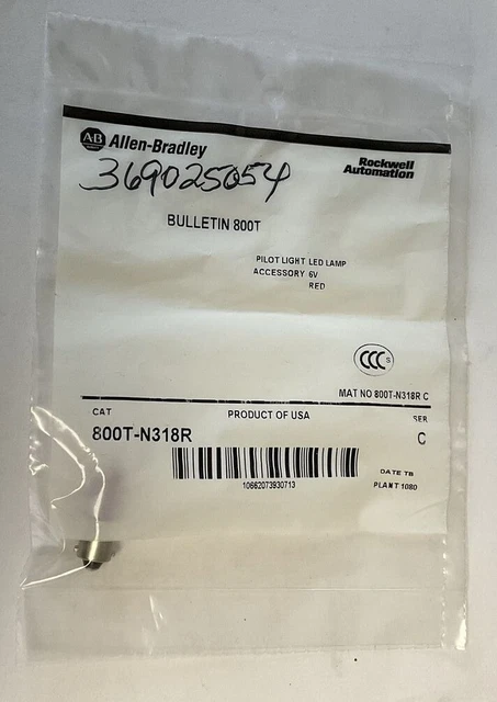 Allen Bradley 800T-N318R Red Pilot Ligh Tbulb 6V****Lotof11***