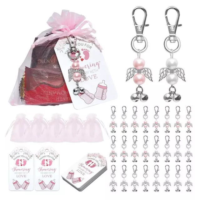 Keyring with Organza Bag Craft Paper Set for Wedding Party Baby Shower