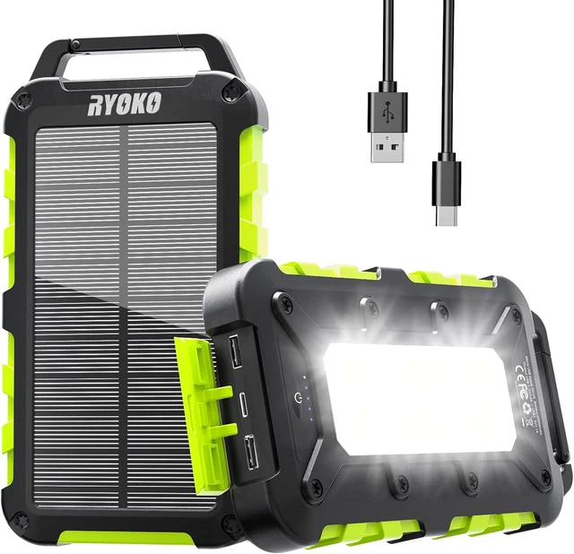 Power Bank 40000 MAh Con 4 Cavi Integrati - 5 Uscite, Torcia LED, Per