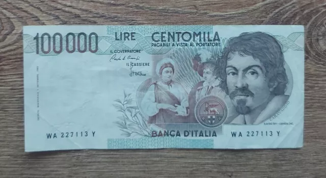 Italien 100.000 Lire Caravaggio I Typ