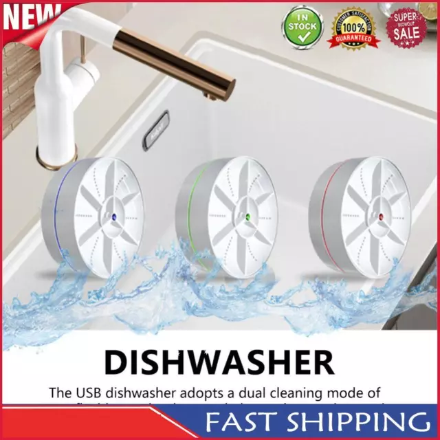 Mini Turbo Dishwasher 18W Cordless Sink Dishwasher 2 Modes for Household Kitchen