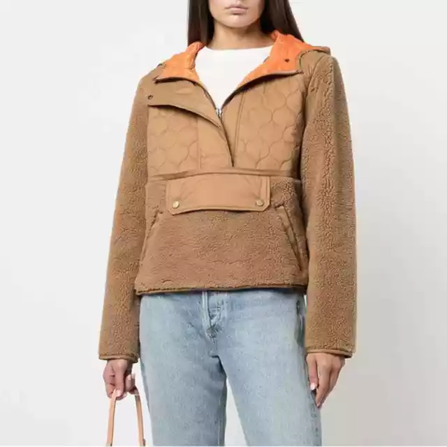 Veronica Beard Teddy Brown Sherpa Jacket Size M Rare Retails $550