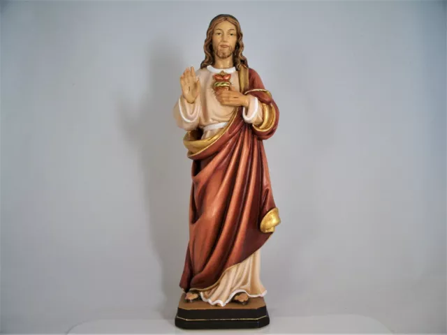 Holz Figur geschnitzt HERZ JESU H30,5cm neu Jesus Christus Heiligenfigur Figuren