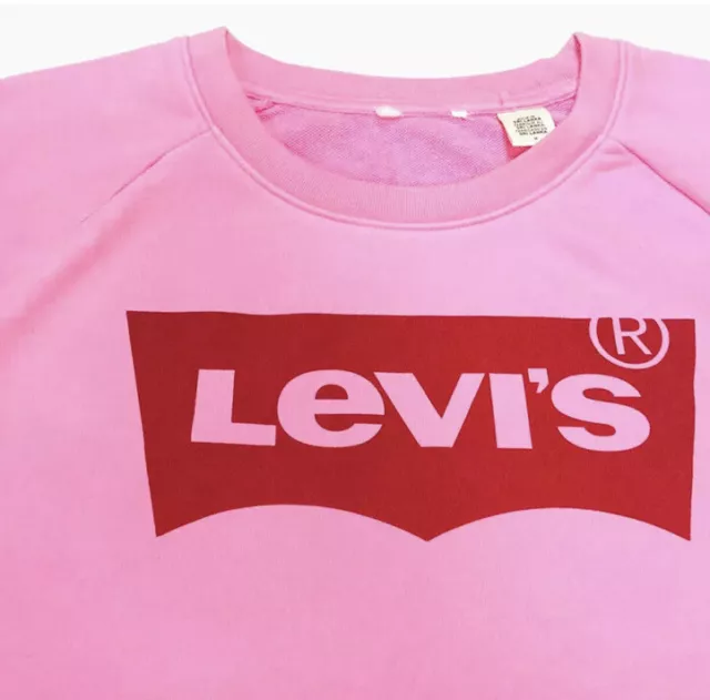 Felpa Levis Donna Rilassata Grafica Pipipistrello Crew In Rosa-Live In 3