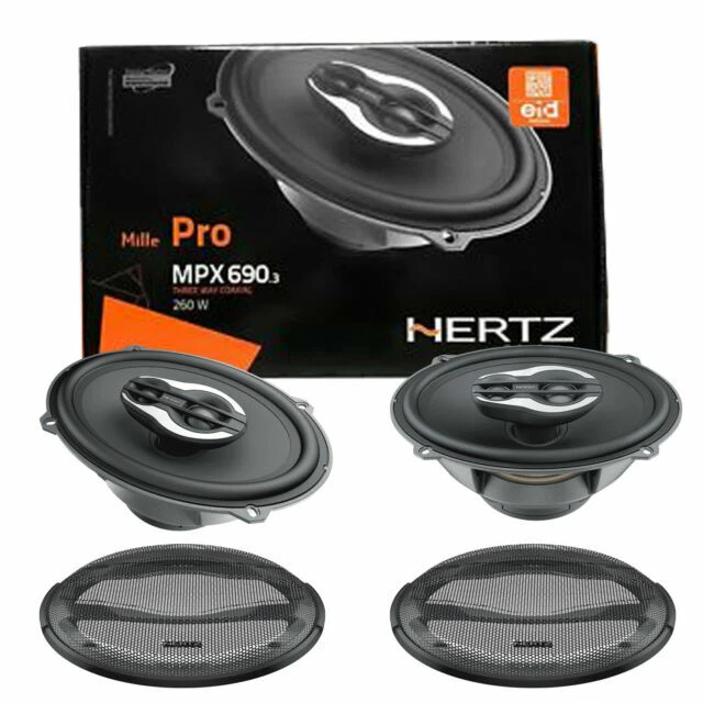 HERTZ Audio 2 Pairs of MPX690.3 Millie Pro Series 6X9 3-Way Coaxial Speakers HERTZ MPX690.3 MILLE PRO 6\"X9\" KIT 3VIE 3WAY COAXIAL SPEAKERS 130W
