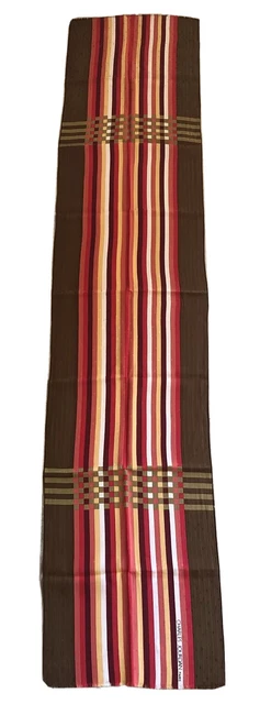 Foulard En Soie Vintage Paco Rabanne Paris Vert Et Camel - 39x140 Cm - Occasion Très Bon état