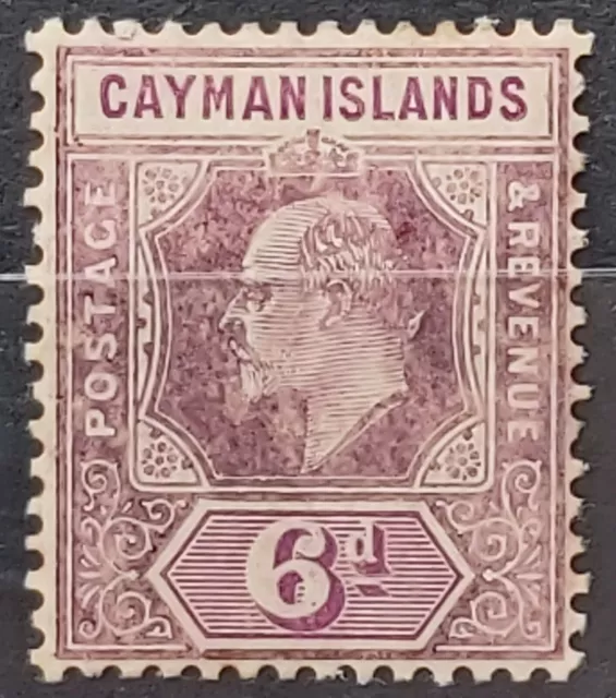 Cayman Islands KEVII 1908 6d Dull Purple and Violet Purple  Mint  sg 30