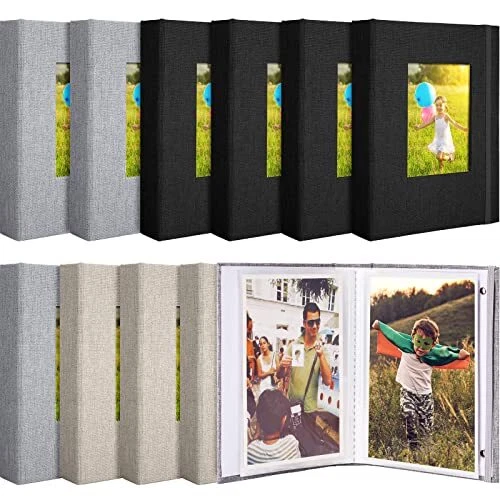 Álbum de fotos pequeño de 10 piezas 4 x 6 pulgadas álbum de fotos 26 páginas transparentes contengan 52