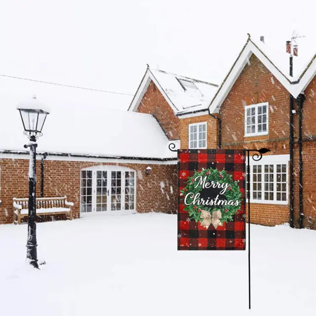 Merry Christmas Decorations Snowflakes Wreath Garden Yard Flag Xmas Gift 12"X18"