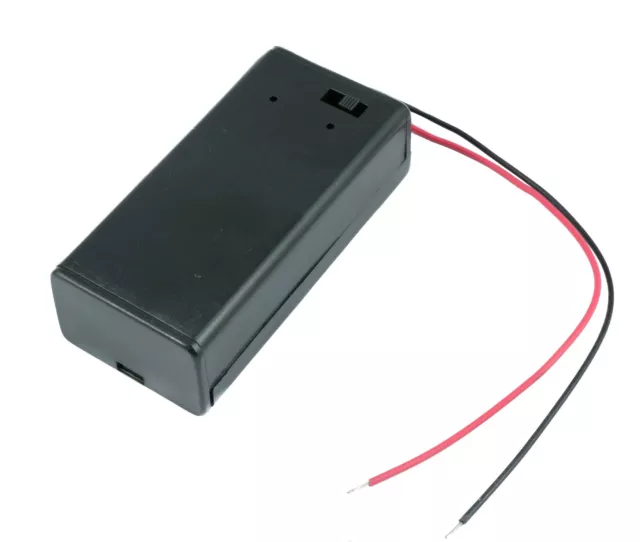 9V PP3 Enclosed Battery Holder Box ON/OFF Switch with Wires