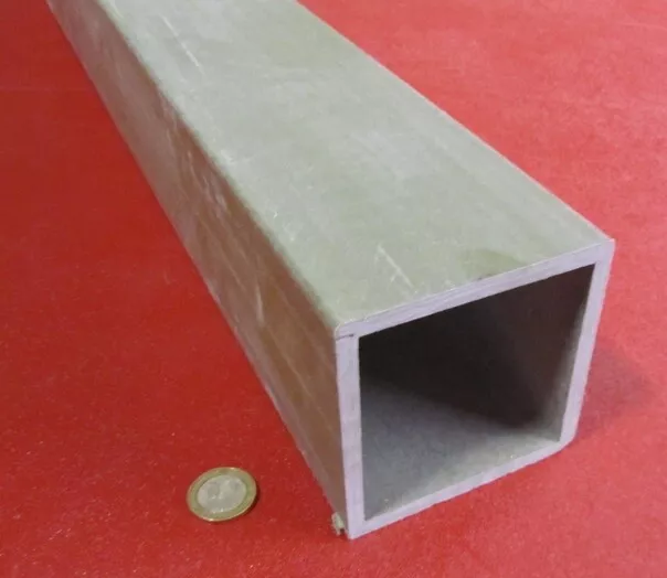 Fiberglass Square Tube Green  4.00" Square x 1/4" Wall x 60" Length