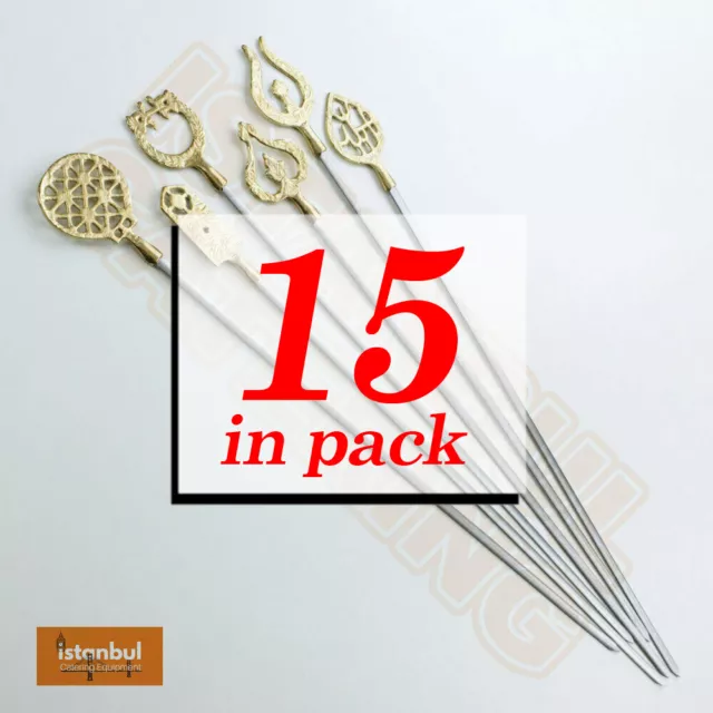 Turkish Kebab Shish Skewers BBQ STICK 15 Kebab sis Tavuk sis Set Of 15 Skewers