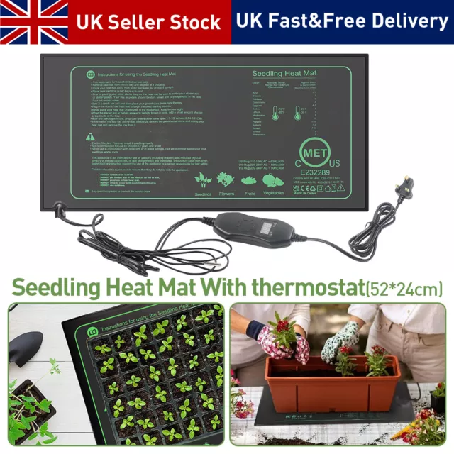 Seedling Heat Mat +Temperature control Thermostat Seed Plant Greenhouse Brew UK