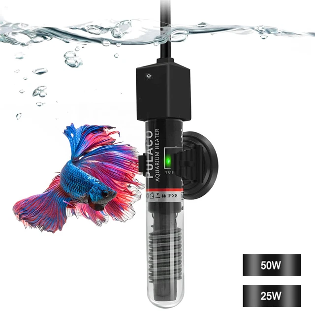 50/25W Aquarium Heater Betta Fish Tank Heater For 1-5 Gallon Small Fish Tanks