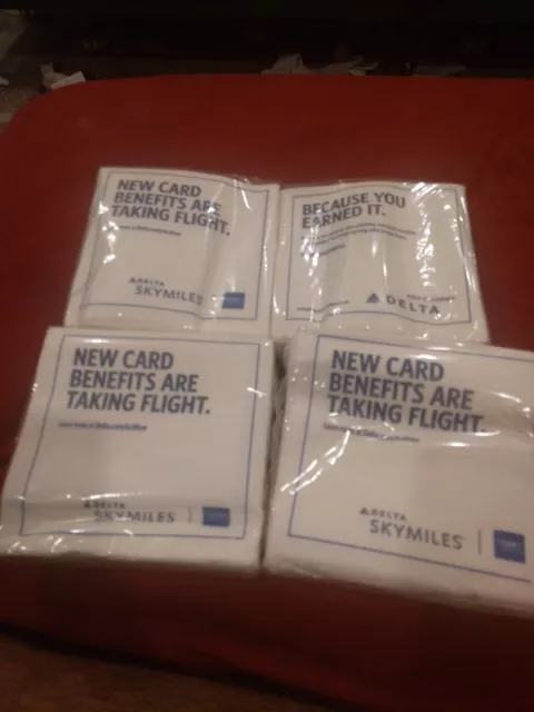 Delta Airlines Napkins 4 pack lot.