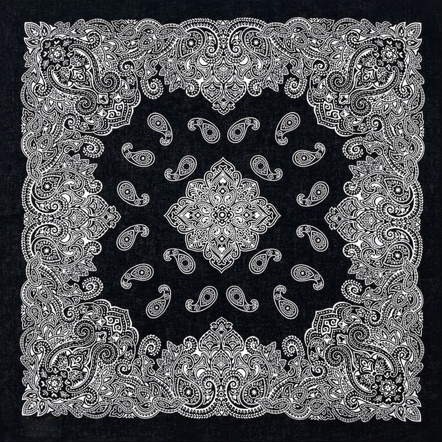 Women Men Foulard Paisley Hip Hop Cashew Cotton Square Scarf Bandana Headband